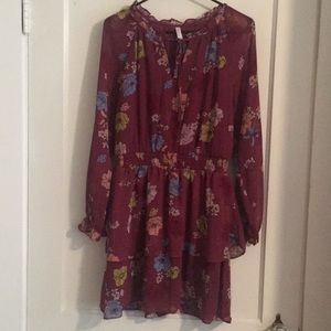 Floral dress with long peasant sleeves